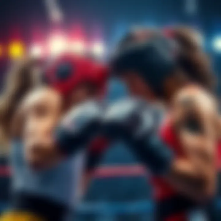 Tayla and Jolene face off in a boxing ring, ready to fight each other with determination