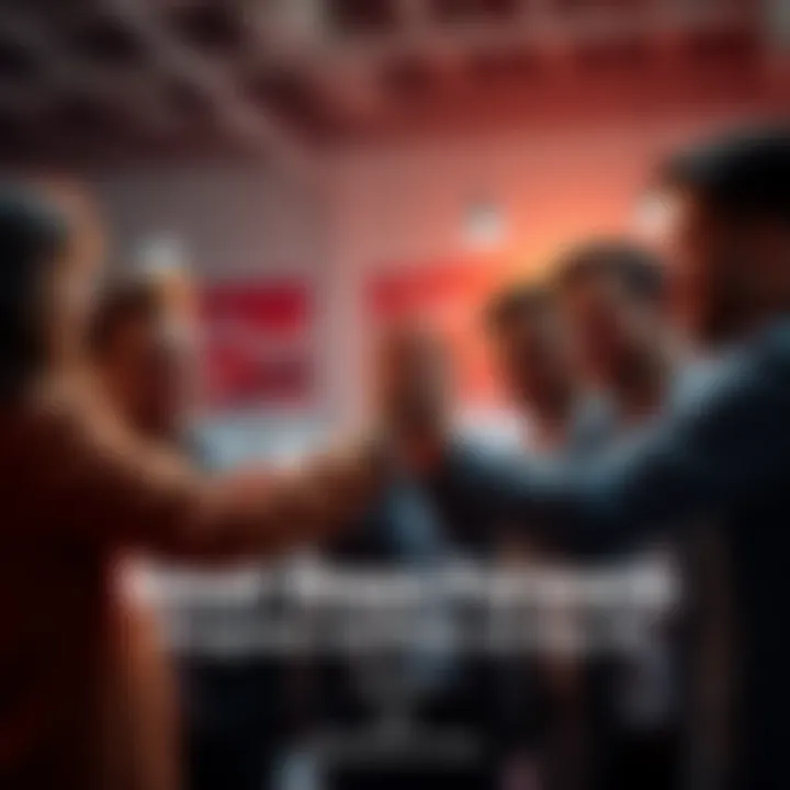 A group of people smiling and giving high-fives to celebrate progress in projects