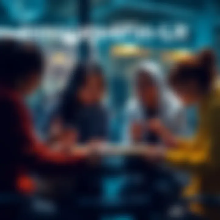 Group of people collaborating on a game design project