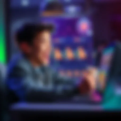 A teenager joyfully holding cash while looking at a laptop screen displaying a crypto gambling site.