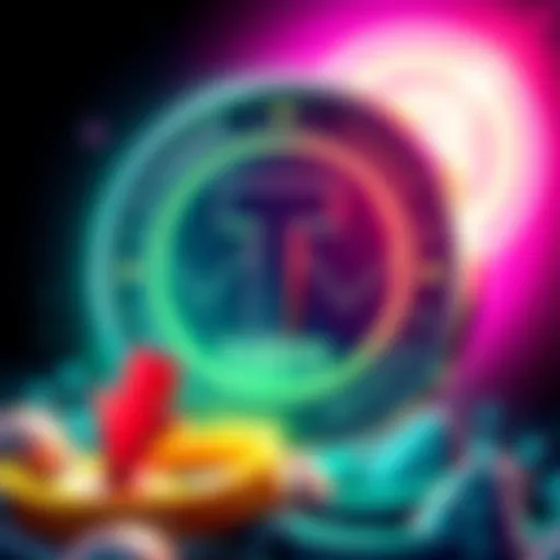 Illustration of Tether's logo with a downward arrow, symbolizing its weak stability score against Bitcoin concerns