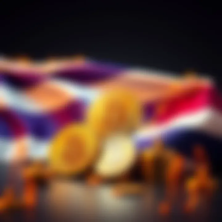 Thai flag with Bitcoin and cryptocurrency symbols, representing the new 0% tax policy on crypto gains.