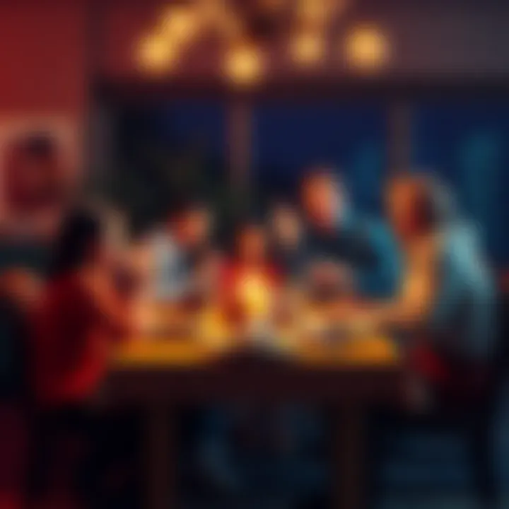 A family sitting around the dinner table discussing cryptocurrency and Thanksgiving insights from Coinbase.