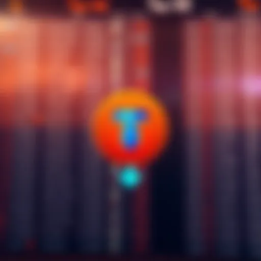 Graphic showing Theta Token logo with a downward arrow and a fading Top 100 list background