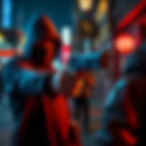 A thief holds a gun while demanding cryptocurrency from a person in a San Francisco setting