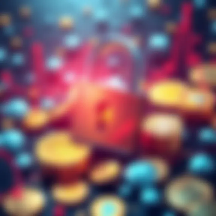 THORChain Security Breach Concept Illustration showing a digital lock being broken with cryptocurrency symbols around. Represents the THORChain network attack and its impact on user funds.