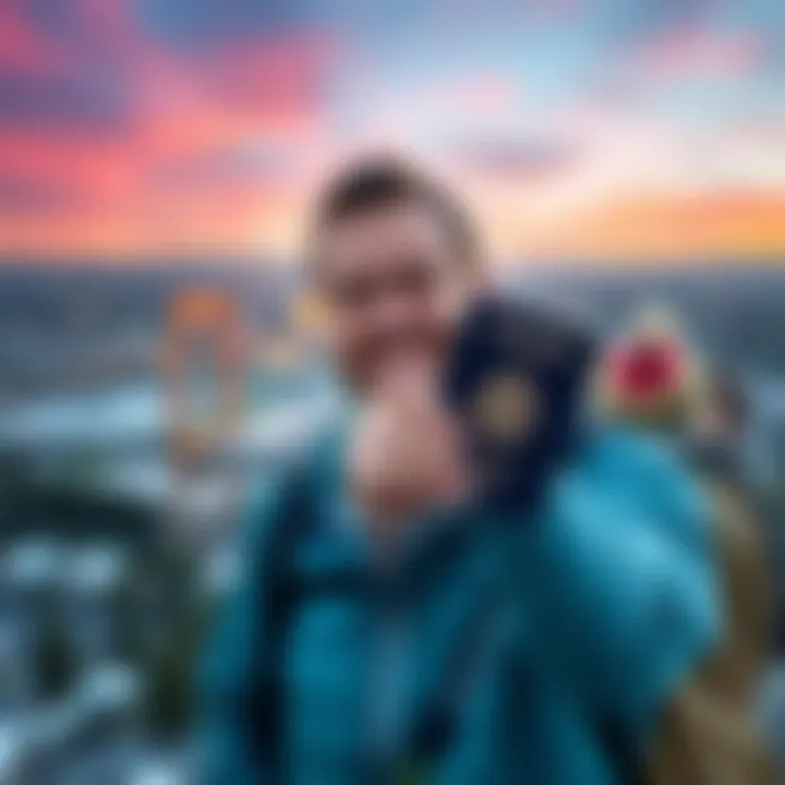 A smiling traveler holds their Tier 5 passport with a scenic background of Winnipeg, symbolizing their journey from Terrace, BC.
