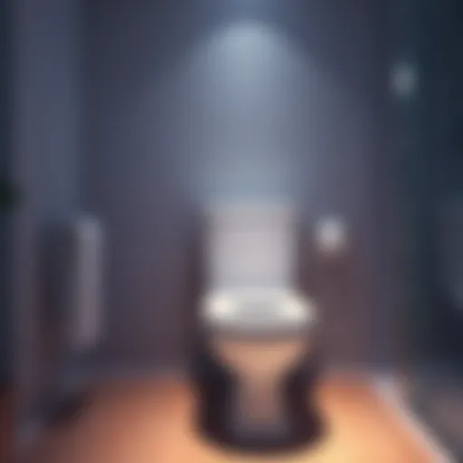 A standard white toilet in a home bathroom setting