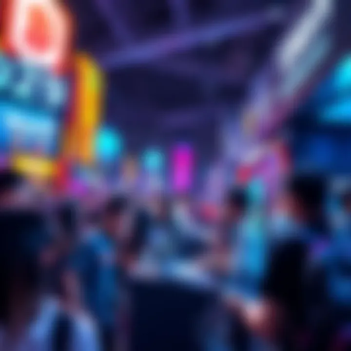 Attendees at TOKEN2049 in Singapore engaging at the BitMart booth with games and exclusive merchandise