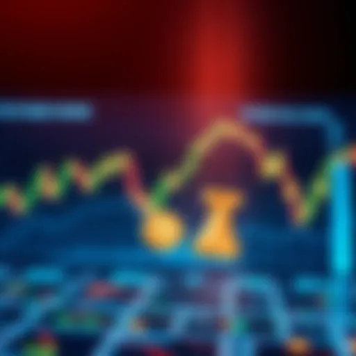 Illustration of tokenised bonds represented on a digital screen with a financial graph in the background, signifying Euroclear's exploration of blockchain technology.