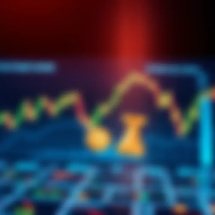 Illustration of tokenised bonds represented on a digital screen with a financial graph in the background, signifying Euroclear's exploration of blockchain technology.