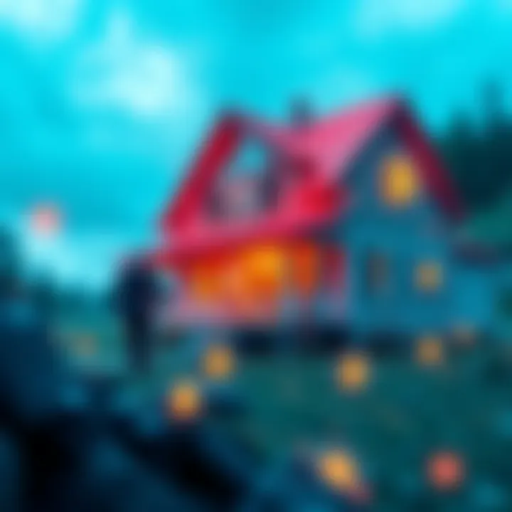 A digital representation of a house with blockchain symbols, illustrating the tokenization of real estate in Bergen County, NJ.