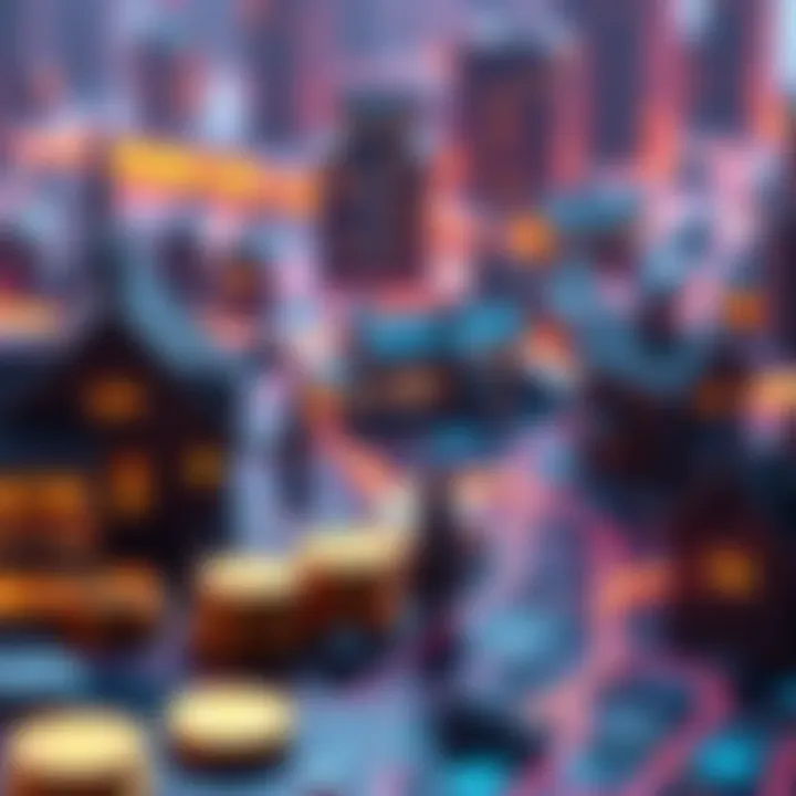 Tokenized Assets Concept Representation of real-world assets like gold and real estate being tokenized in a digital format