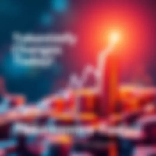 Illustration showing a rising graph with coins illustrating tokenomics changes, representing market shifts and investment strategies