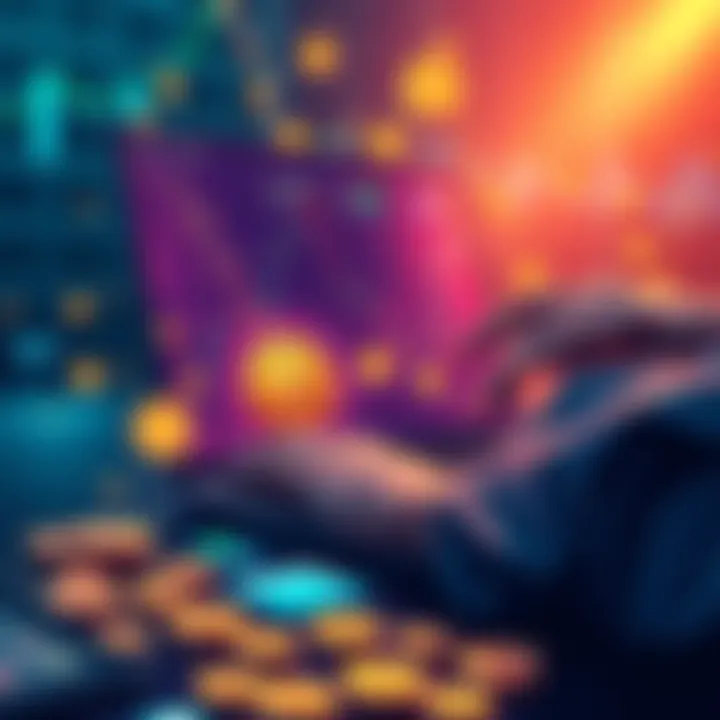 Illustration of a user trading cryptocurrency on a peer-to-peer exchange platform, showcasing digital currencies and trading features.