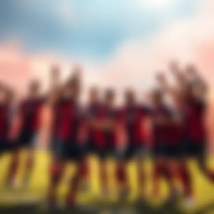 A group of top players celebrating after a successful match, showcasing their skills and teamwork throughout the season.