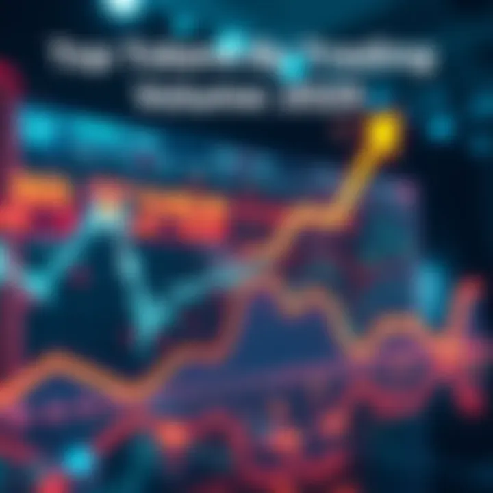 Top Tokens Trading Volume 2025 Graph showing trading volumes of leading tokens in 2025 with upward trend