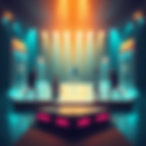 Illustration of a digital tournament setup on the Ethereum blockchain with players interacting.