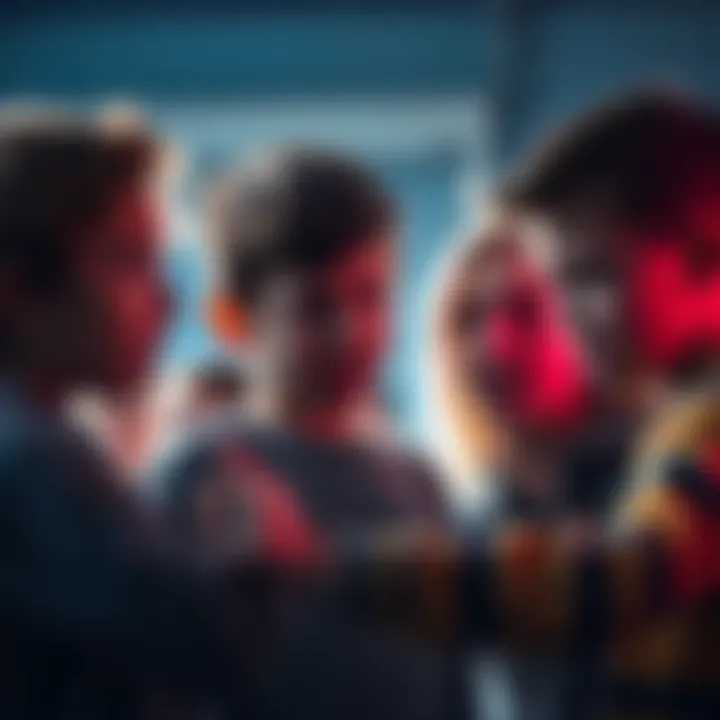 A group of children expressing anger toward an adult after a disagreement over a controversial opinion.