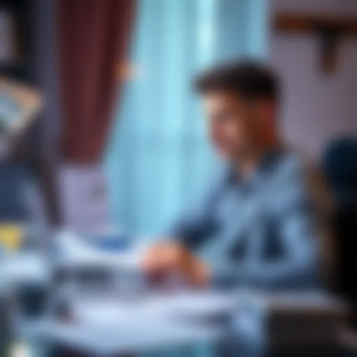 A person sits at a desk with a laptop and financial documents, looking confused about tax reporting for DeFi trades in Canada.