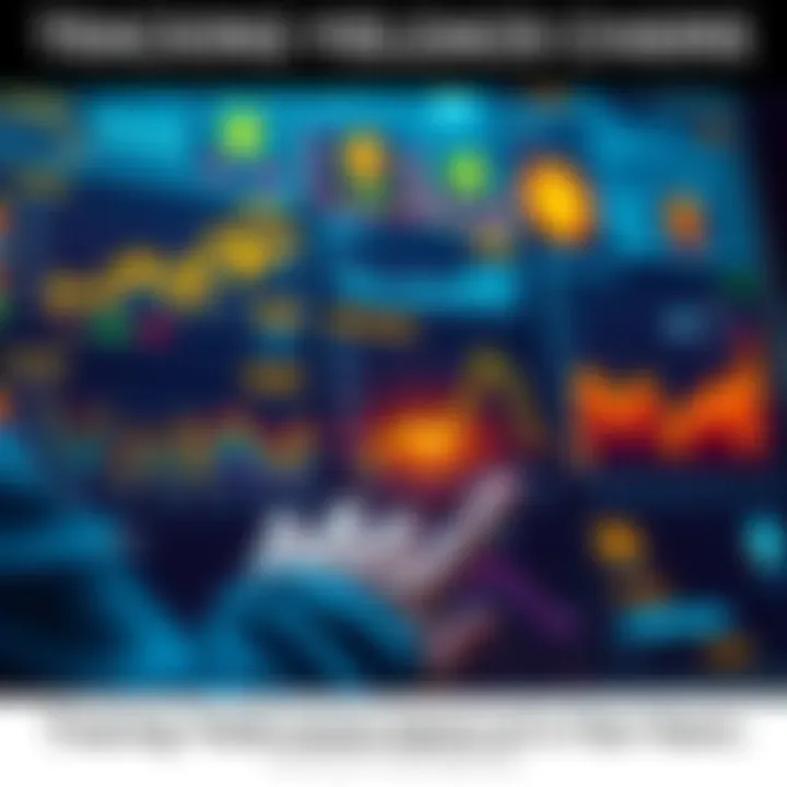 A person analyzing financial data on multiple blockchain platforms with charts and graphs showing yields