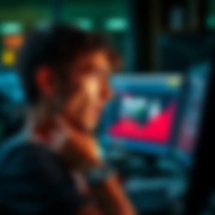 A distressed trader looks at a computer screen displaying a fake Uniswap ad, expressing shock over losses.
