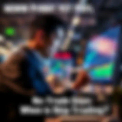 A trader focused on a computer screen, reviewing charts and data to decide on no-trade days based on market conditions.
