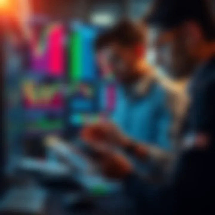 A trader analyzing market trends with charts and graphs, focusing on exit points and potential re-entry strategies for profit growth