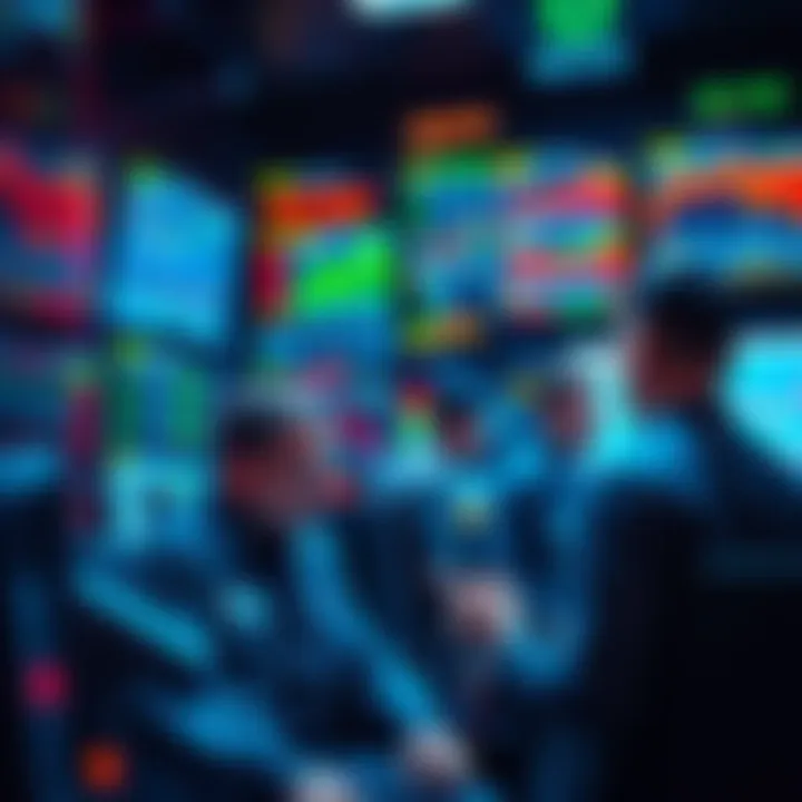 Traders looking at charts and data on multiple screens, representing the complexities of trading across different exchanges.