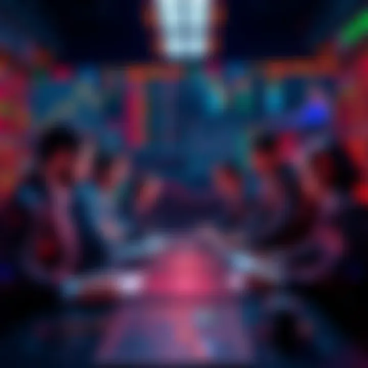 Group of traders discussing the new Ansem launchpad that may offer airdrops, with charts and graphs in the background.