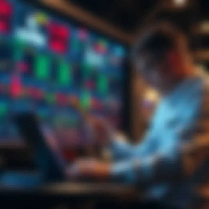 Traders Comparing Platforms Traders analyzing charts and comparing different trading platforms on laptops