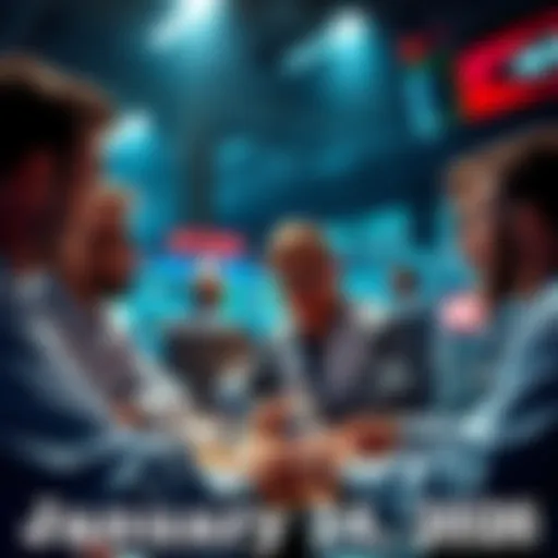 A group of traders sharing ideas and strategies in a lively discussion