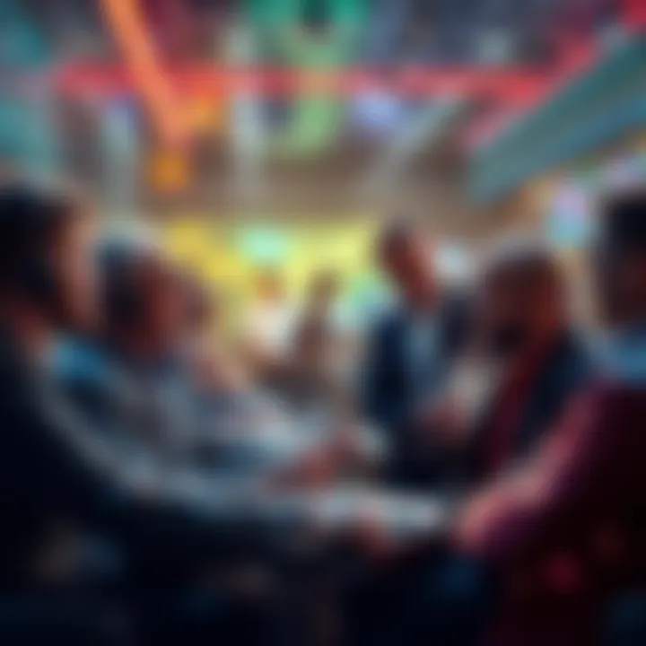 A group of traders exchanging ideas and strategies in a lively forum setting