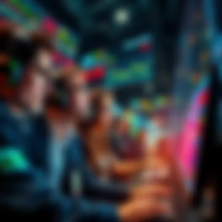 Traders Reacting to Bitcoin Fluctuations A group of traders looking at price charts on their screens, showing excitement and concern over Bitcoin's price changes.