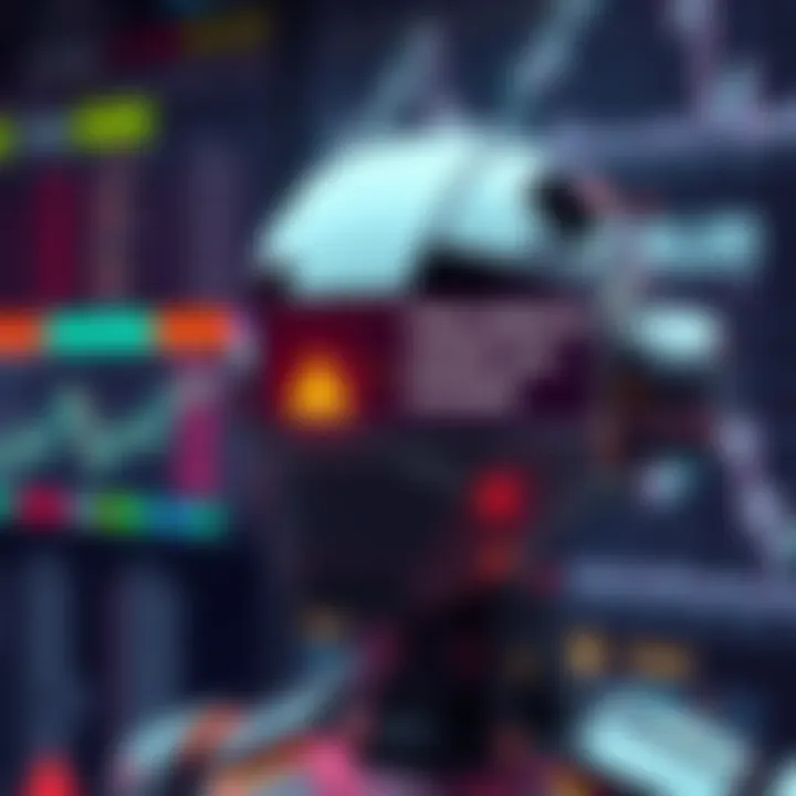 A trading bot interface displaying a fake balance alert with warning signs