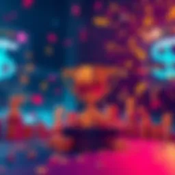 Trading Milestone Celebration Celebration of a $3 million trading volume milestone with a trophy and dollar signs