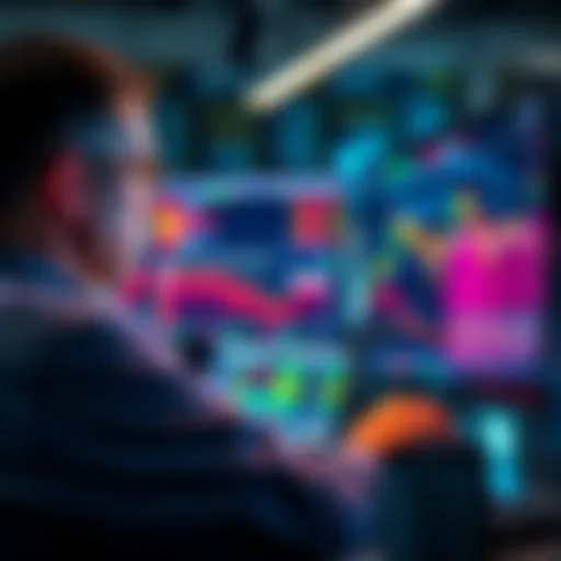 A trader analyzing market data on a computer screen during NFP and CPI announcements, focusing on strategy and risk management