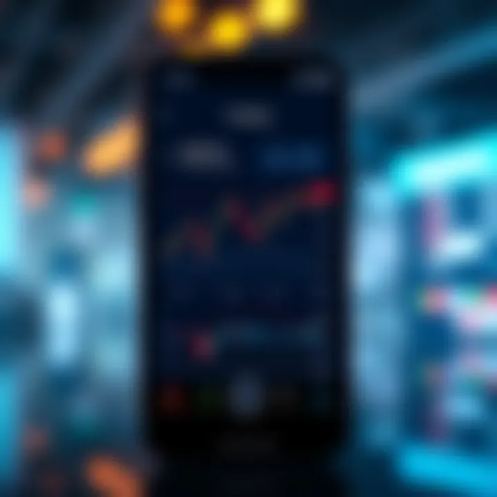 A smartphone displaying a trading app with fluctuating graphs and highlighted price spreads, indicating concerns about hidden costs.