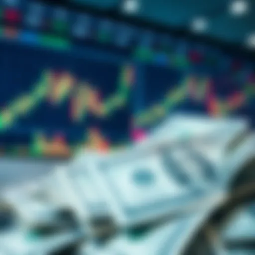 Trading Charts and Money A display of trading charts showing positive trends with dollar bills in the foreground, symbolizing successful trading systems.