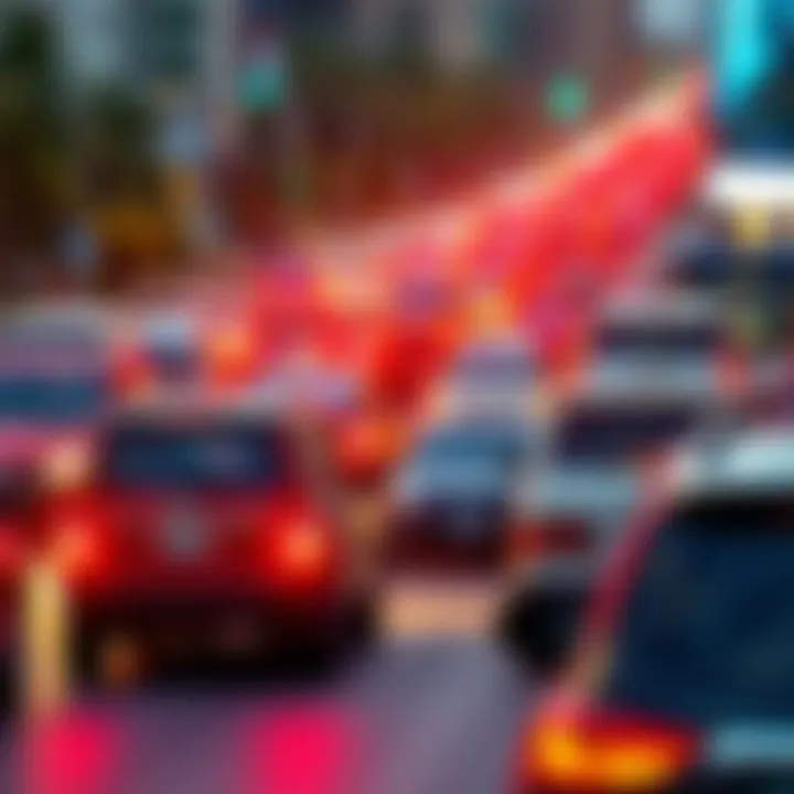 A busy street in Mexico City with vehicles stuck in traffic, illustrating the delays in the region.