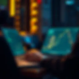 A person using a laptop to move Bitcoin between digital wallets without involving an exchange, showcasing non-custodial methods.