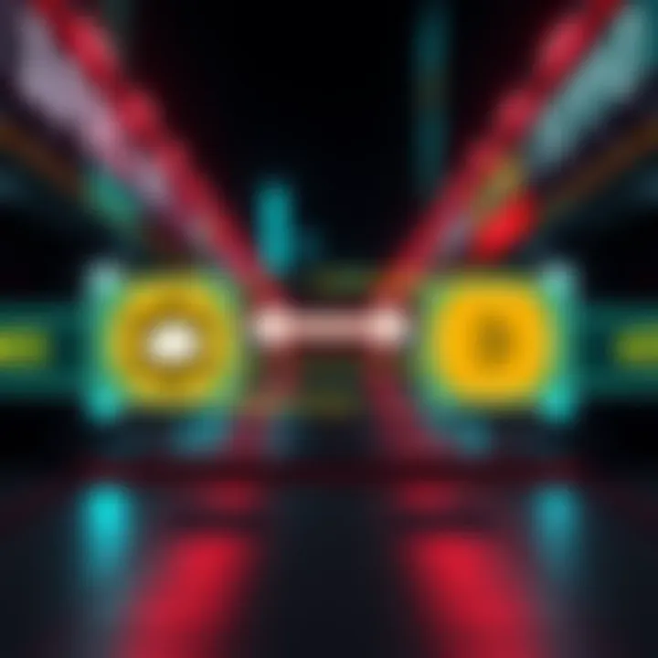 A visual representation of transferring hotspots between two digital wallets with arrows showing direction of movement and symbols indicating fees and time.