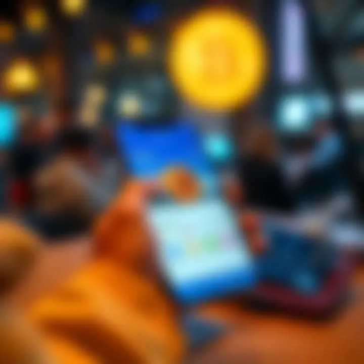 A person using a smartphone to transfer Bitcoin on Coinbase, showing the app interface and a debit card nearby