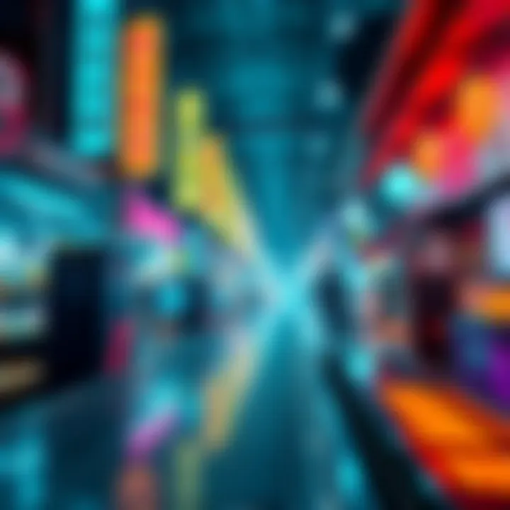 A visual showing digital assets with enhanced security features and a vibrant marketplace backdrop on Hedera.