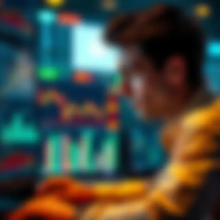 A person looking frustrated while staring at a computer screen showing locked funds in a trading account.