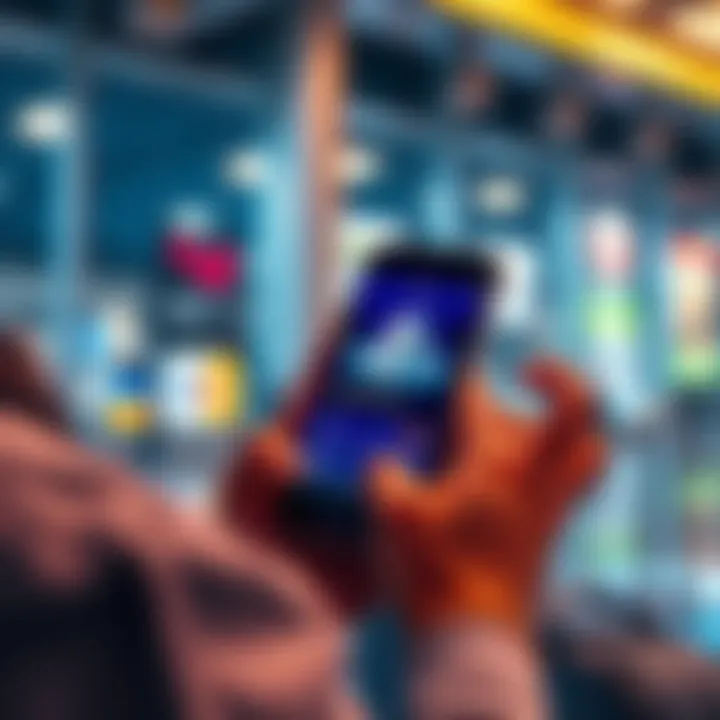 Travel Funds Across Neobanks Person managing multiple neobank accounts on a smartphone while preparing for a trip