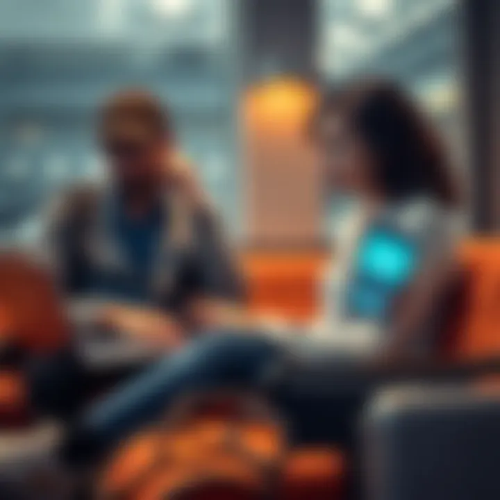 A frustrated traveler sitting with a laptop, looking at a cancellation confirmation and a phone showing a Revolut app, symbolizing a chargeback process.