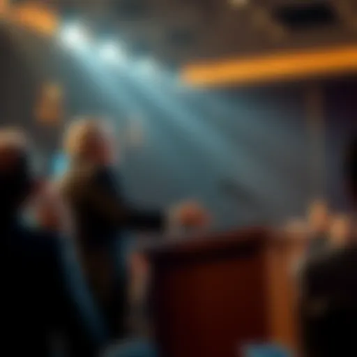 US Treasury Secretary giving a speech about cryptocurrency, referencing Satoshi Nakamoto, with audience reacting positively.