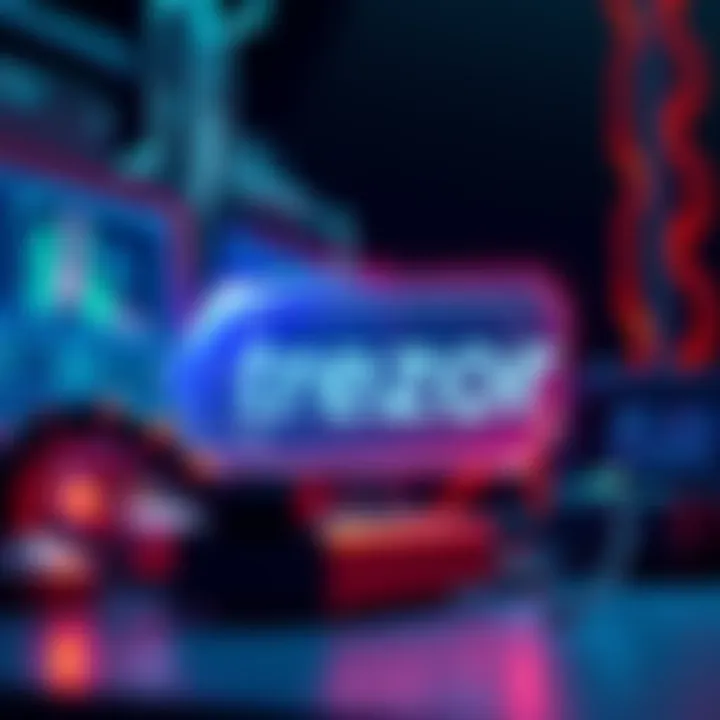 A visual representation of Trezor-generated bitcoin addresses with a miner's computer in the background, symbolizing long-term validity in mining.