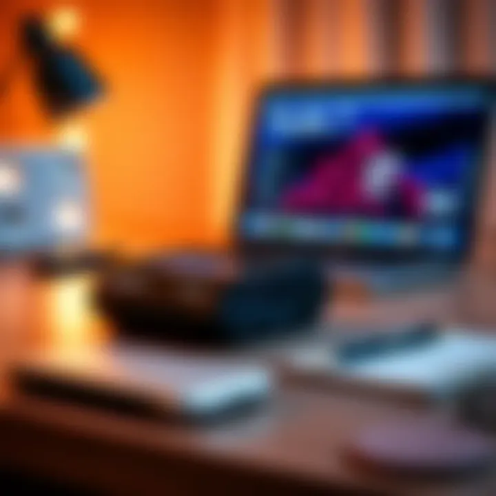 Trezor Safe 7 device displayed on a desk with a laptop and a notepad, showcasing its design and features